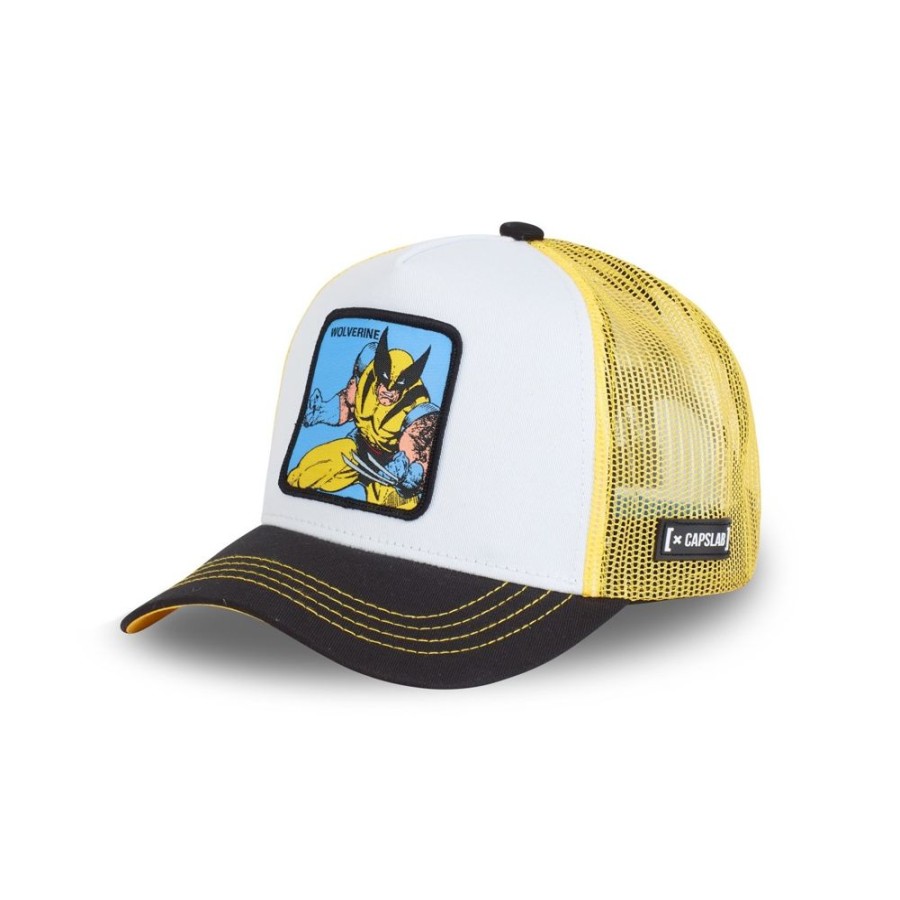 Casquettes CAPSLAB | Casquette Trucker Marvel Wolverine Scratch Jaune Capslab