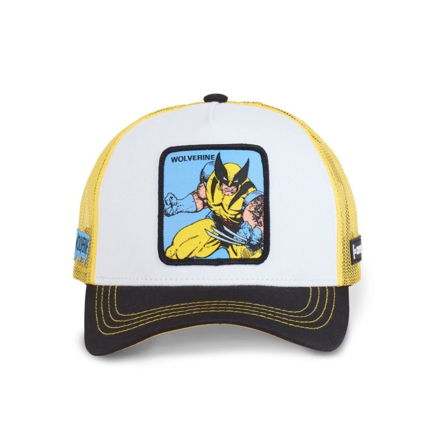 Casquettes CAPSLAB | Casquette Trucker Marvel Wolverine Scratch Jaune Capslab