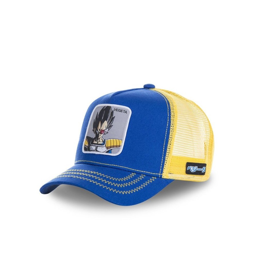 Casquettes CAPSLAB | Casquette Trucker Dragon Ball Z Vegeta Snapback Bleu Capslab