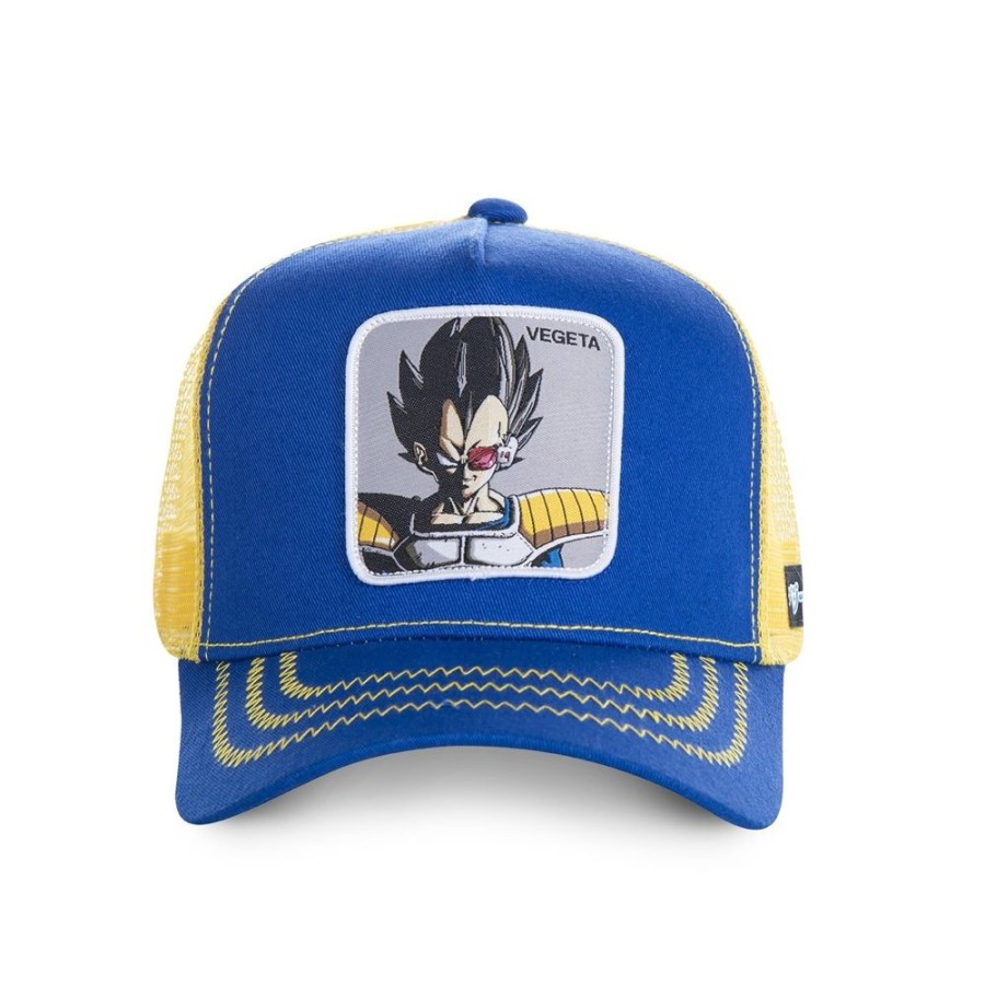 Casquettes CAPSLAB | Casquette Trucker Dragon Ball Z Vegeta Snapback Bleu Capslab