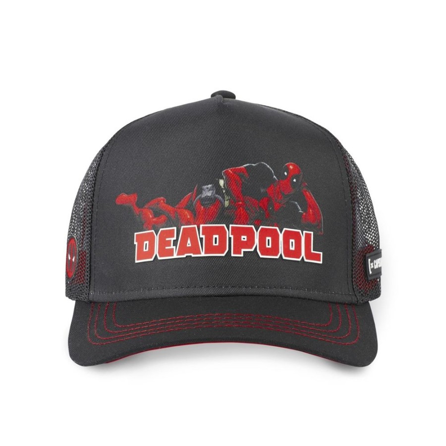 Casquettes CAPSLAB | Casquette Trucker Deadpool Snapback Noir Capslab