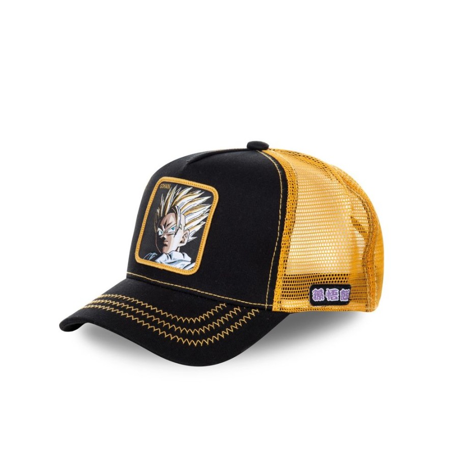 Casquettes CAPSLAB | Casquette Trucker Dragon Ball Z Gohan Snapback Noir Capslab