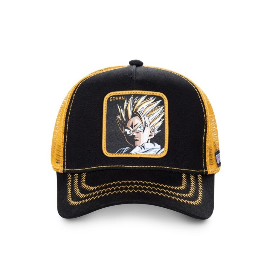 Casquettes CAPSLAB | Casquette Trucker Dragon Ball Z Gohan Snapback Noir Capslab