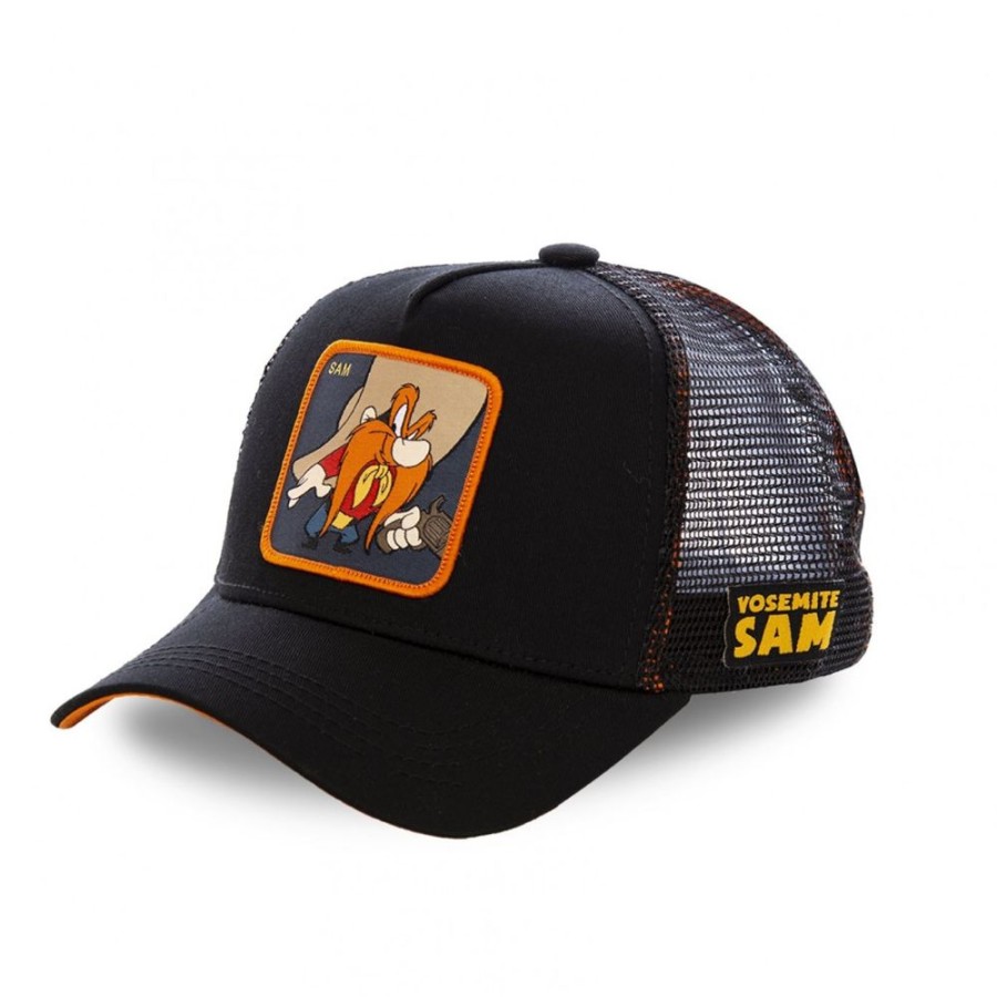 Casquettes CAPSLAB | Casquette Capslab Looney Tunes Sam Le Pirate Noir Avec Filet