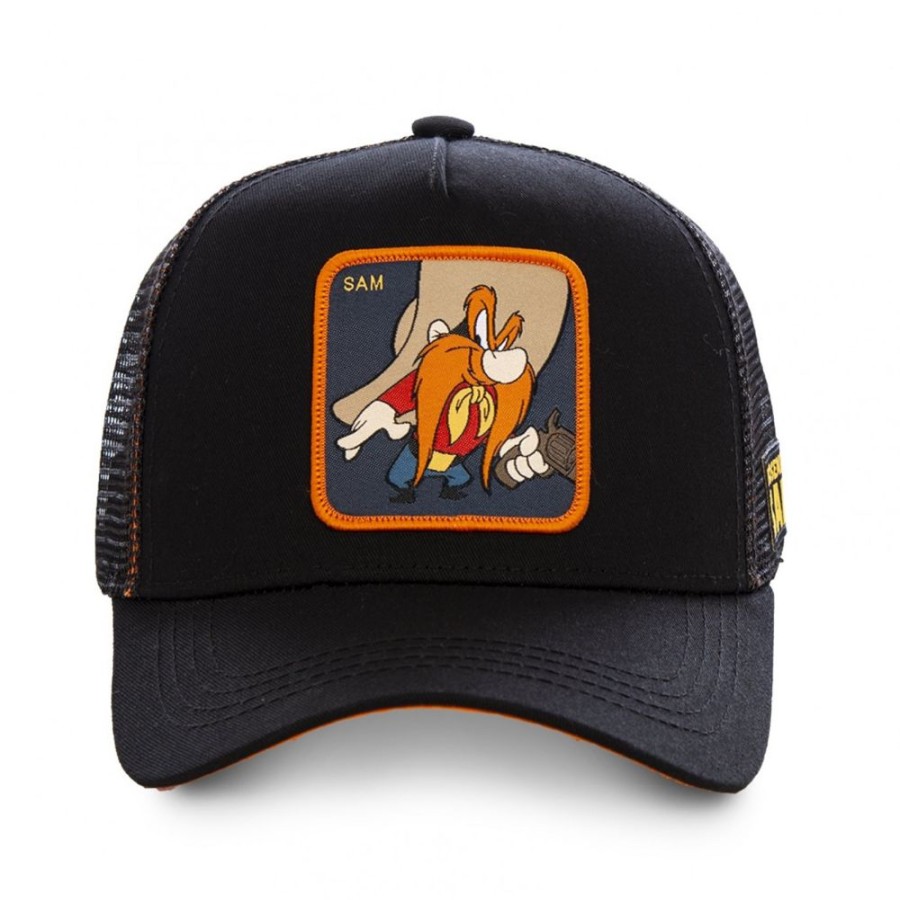 Casquettes CAPSLAB | Casquette Capslab Looney Tunes Sam Le Pirate Noir Avec Filet