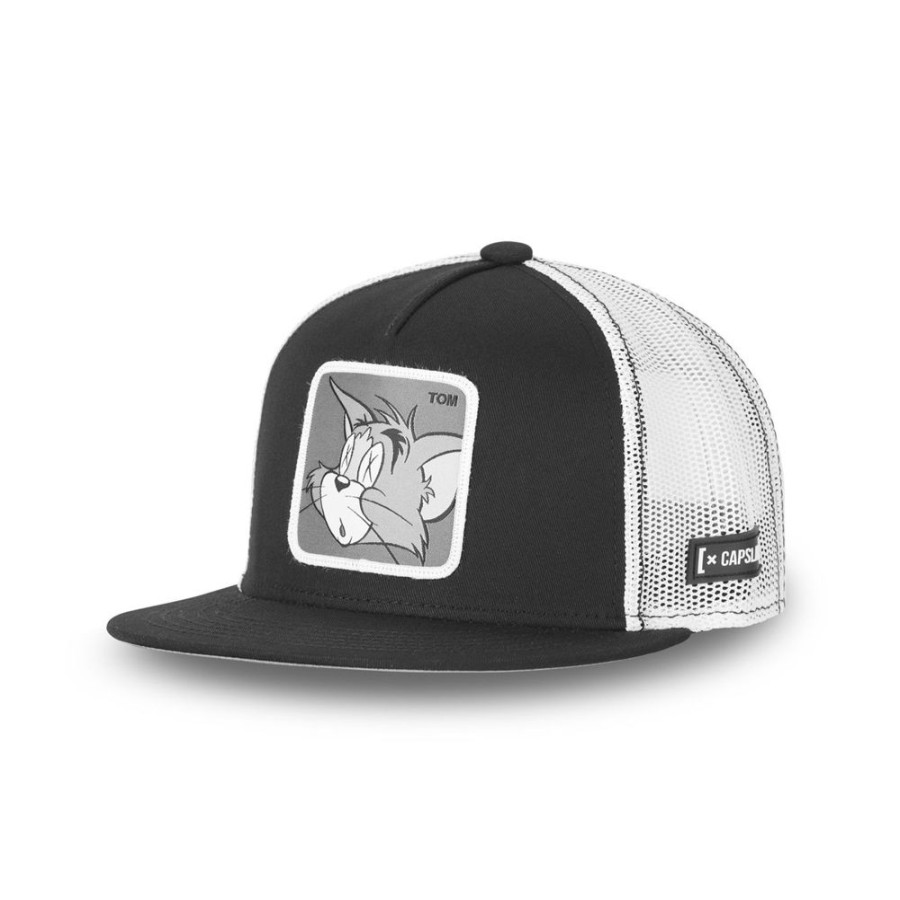 Casquettes CAPSLAB | Casquette Trucker Tom And Jerry Snapback Noir Capslab