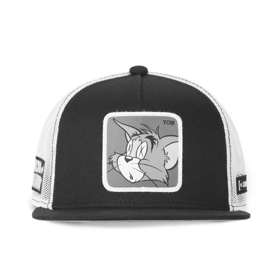 Casquettes CAPSLAB | Casquette Trucker Tom And Jerry Snapback Noir Capslab