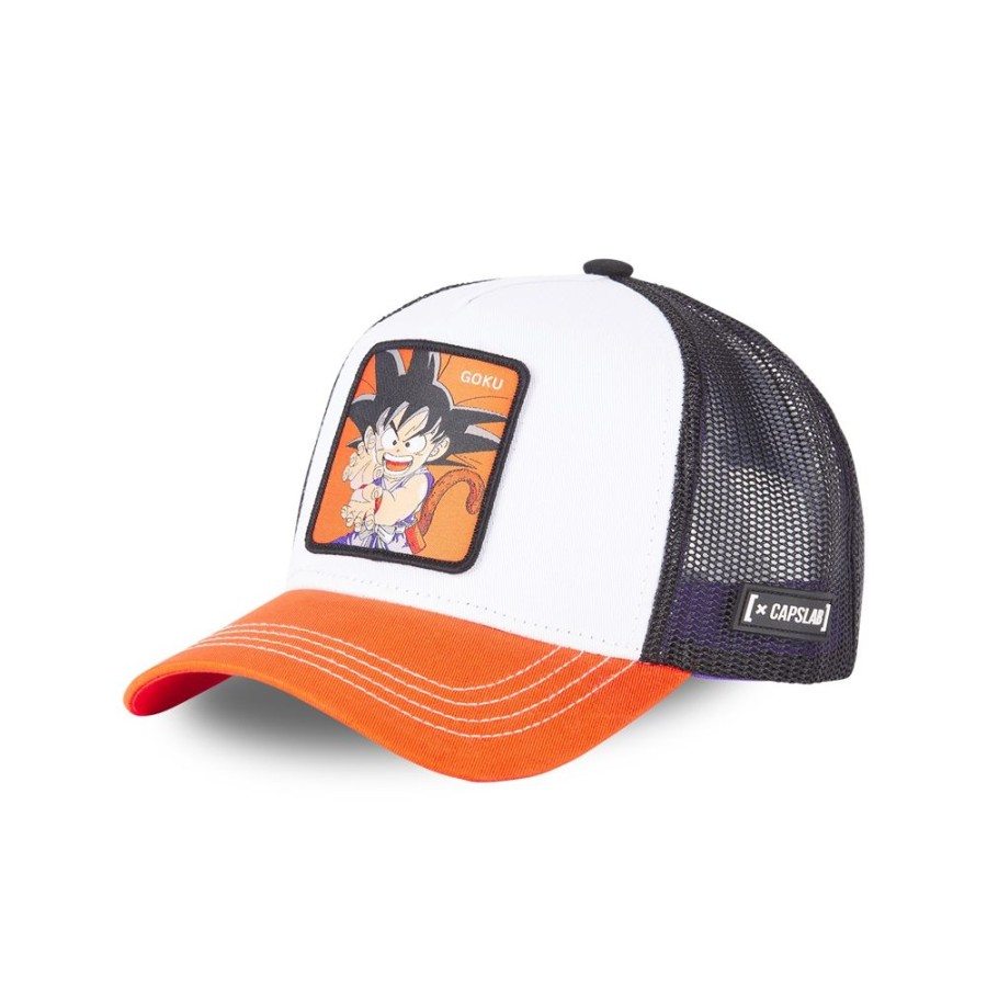 Casquettes CAPSLAB | Casquette Trucker Dragon Ball Goku Snapback Blanc Capslab