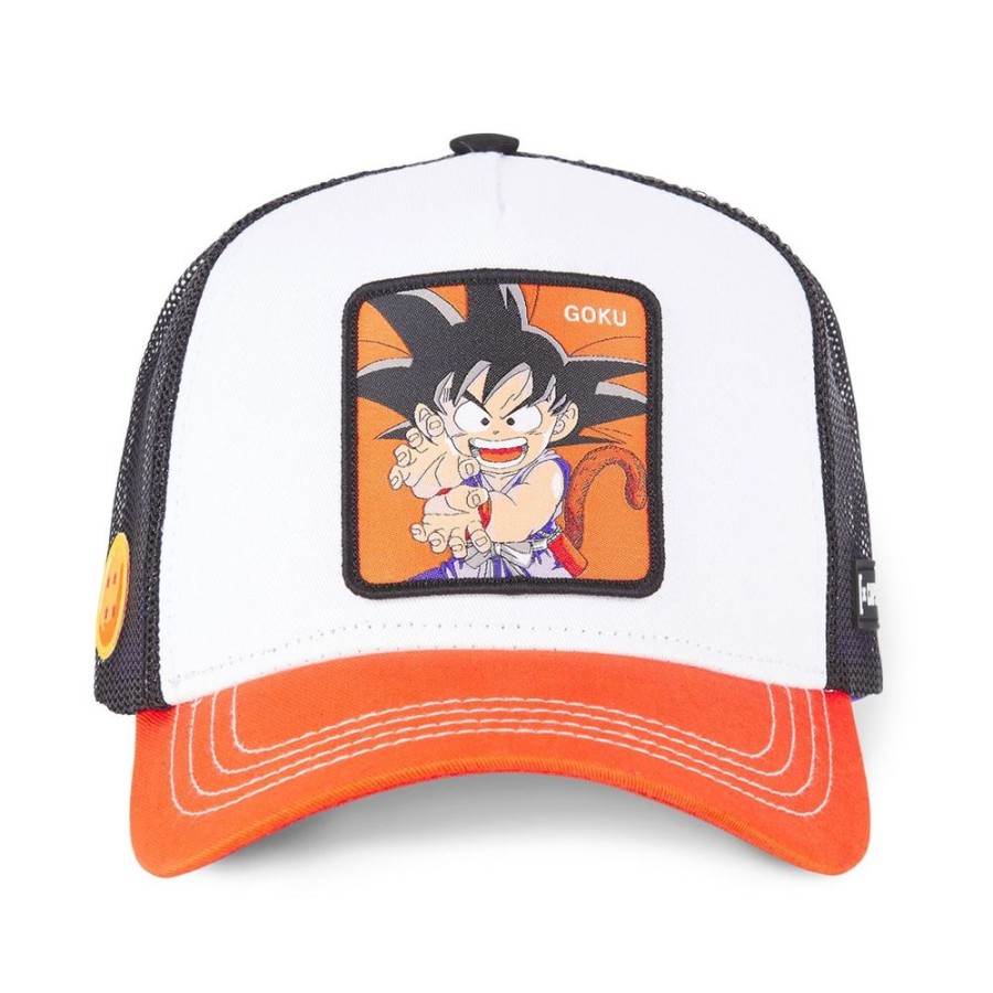 Casquettes CAPSLAB | Casquette Trucker Dragon Ball Goku Snapback Blanc Capslab