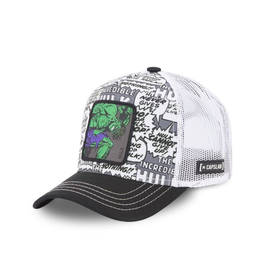 Casquettes CAPSLAB | Casquette Trucker Marvel Hulk Scratch Gris Capslab