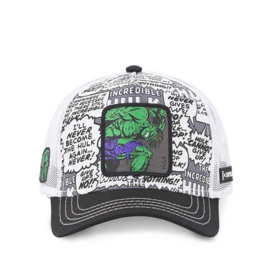 Casquettes CAPSLAB | Casquette Trucker Marvel Hulk Scratch Gris Capslab