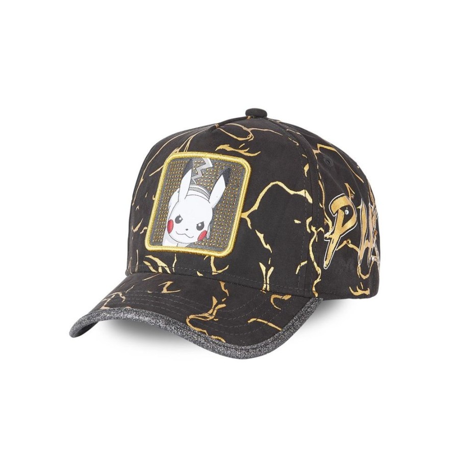 Casquettes CAPSLAB | Casquette Baseball Pokemon Pikachu Boucle Noir Capslab