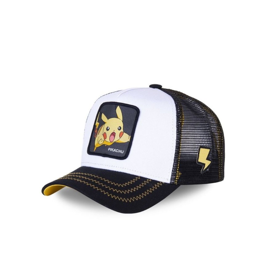 Casquettes CAPSLAB | Casquette Trucker Enfant Pokemon Pikachu Snapback Blanc Capslab