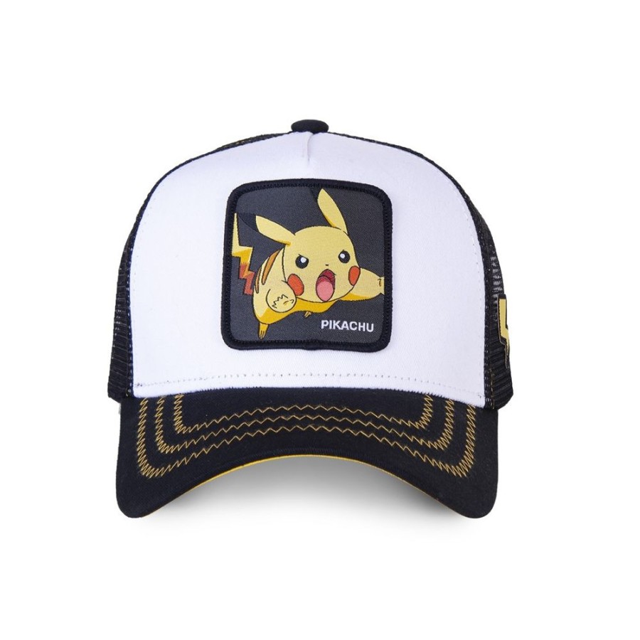 Casquettes CAPSLAB | Casquette Trucker Enfant Pokemon Pikachu Snapback Blanc Capslab