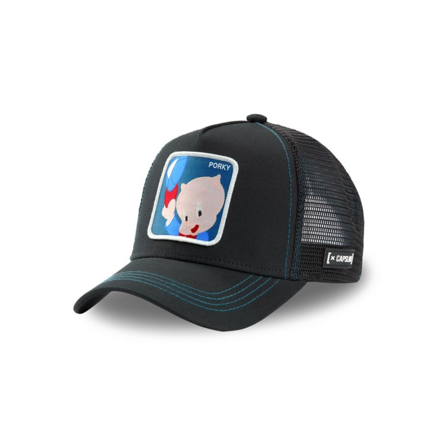 Casquettes CAPSLAB | Casquette Trucker Looney Tunes Snapback Noir Capslab