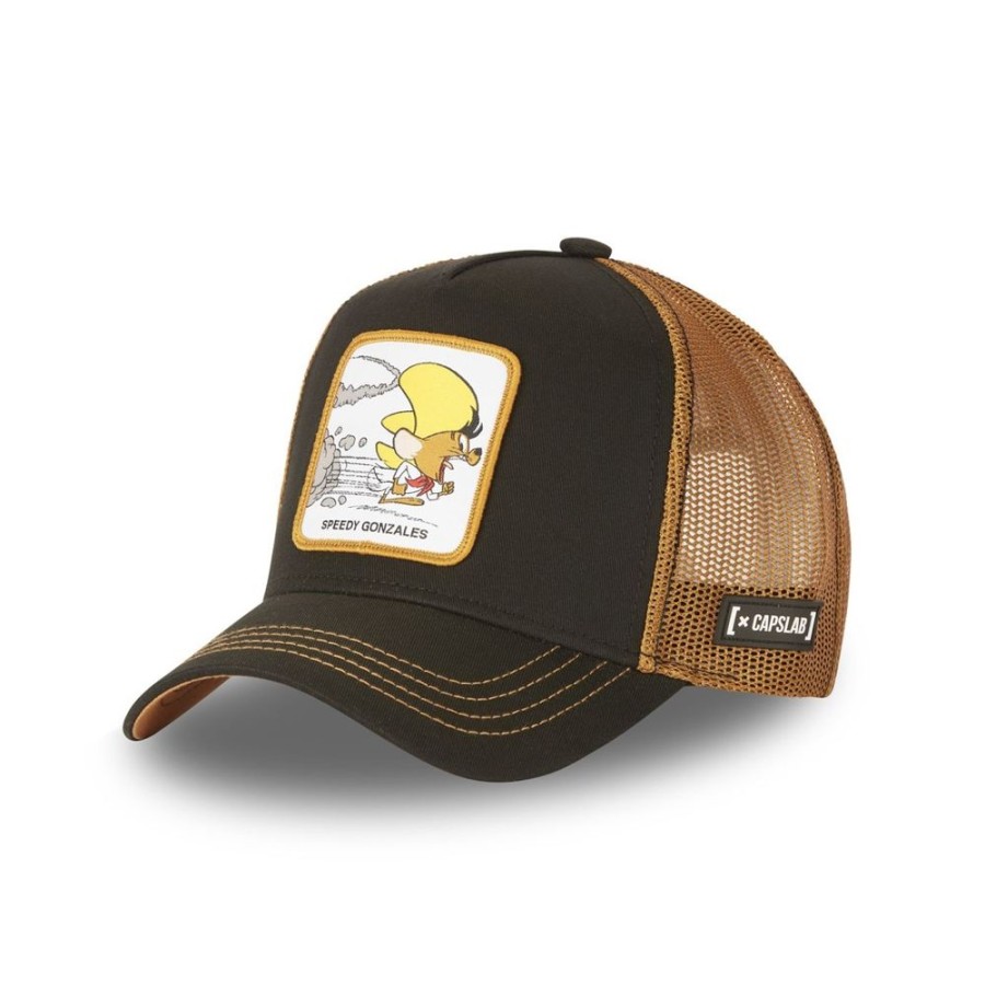 Casquettes CAPSLAB | Casquette Trucker Looney Tunes Snapback Marron Capslab