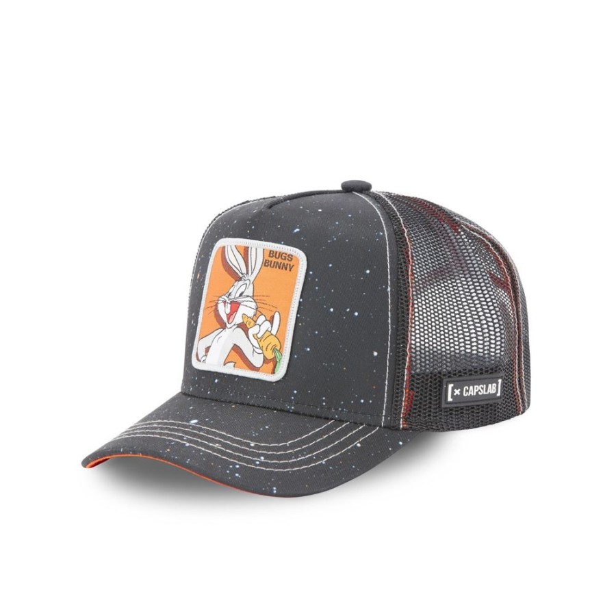 Casquettes CAPSLAB | Casquette Trucker Looney Tunes Bugs Bunny Snapback Noir Capslab