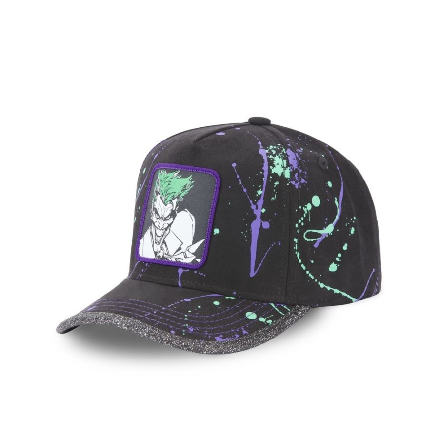 Casquettes CAPSLAB | Casquette Baseball Dc Comics Joker Boucle Noir Capslab