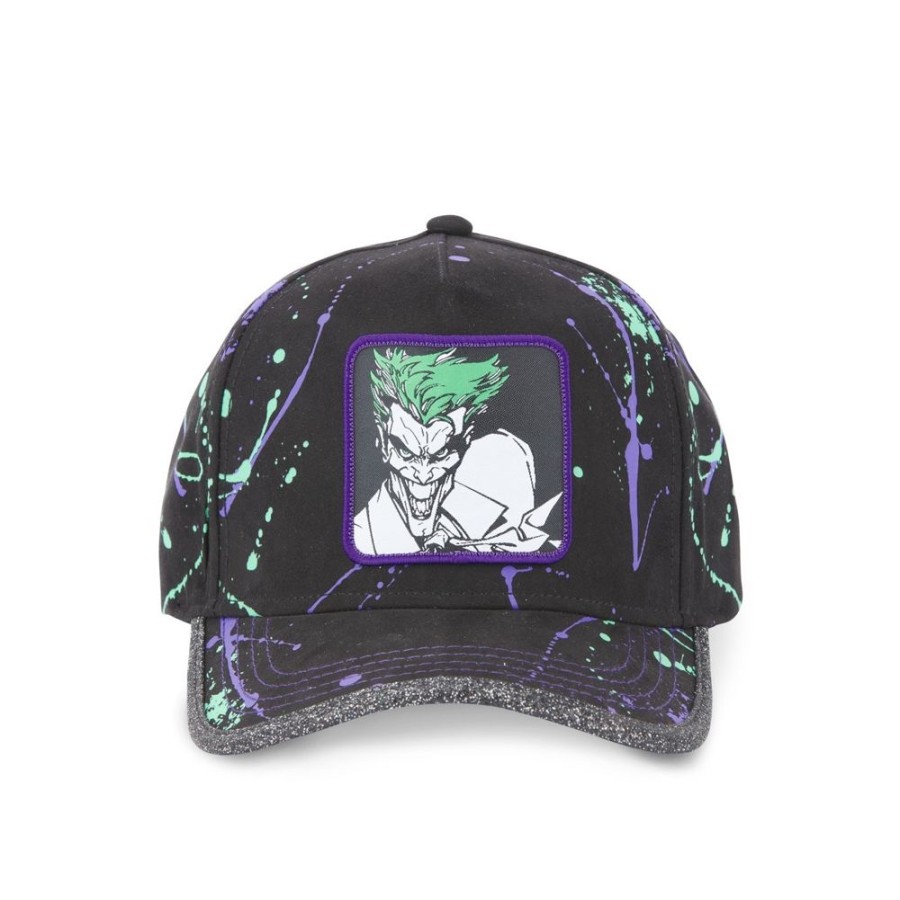 Casquettes CAPSLAB | Casquette Baseball Dc Comics Joker Boucle Noir Capslab