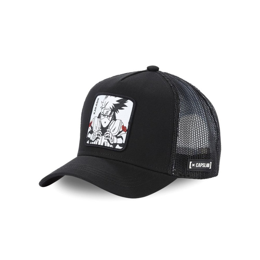 Casquettes CAPSLAB | Casquette Trucker Naruto Shippuden Kakashi Snapback Noir Capslab