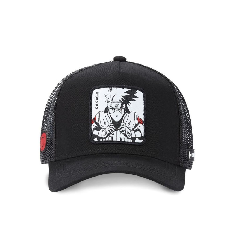 Casquettes CAPSLAB | Casquette Trucker Naruto Shippuden Kakashi Snapback Noir Capslab