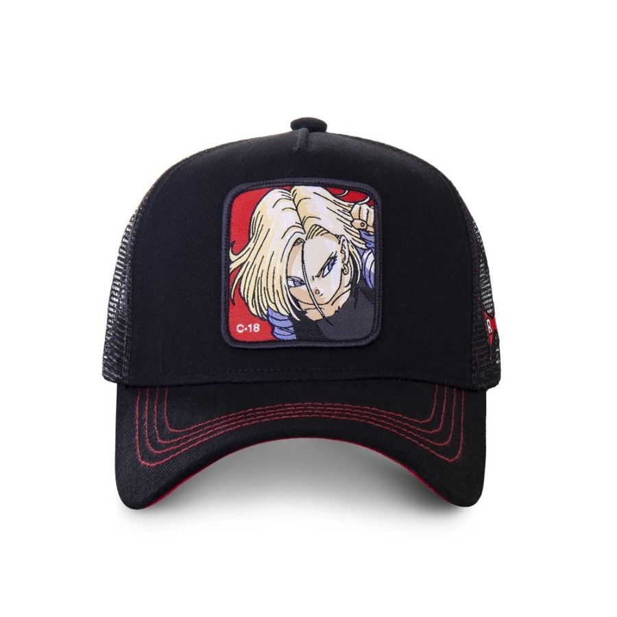 Casquettes CAPSLAB | Casquette Trucker Dragon Ball Z C18 Snapback Noir Capslab