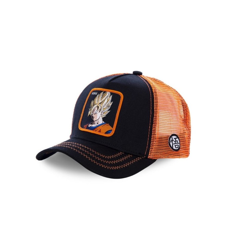 Casquettes CAPSLAB | Casquette Trucker Dragon Ball Z Goku Snapback Noir Capslab