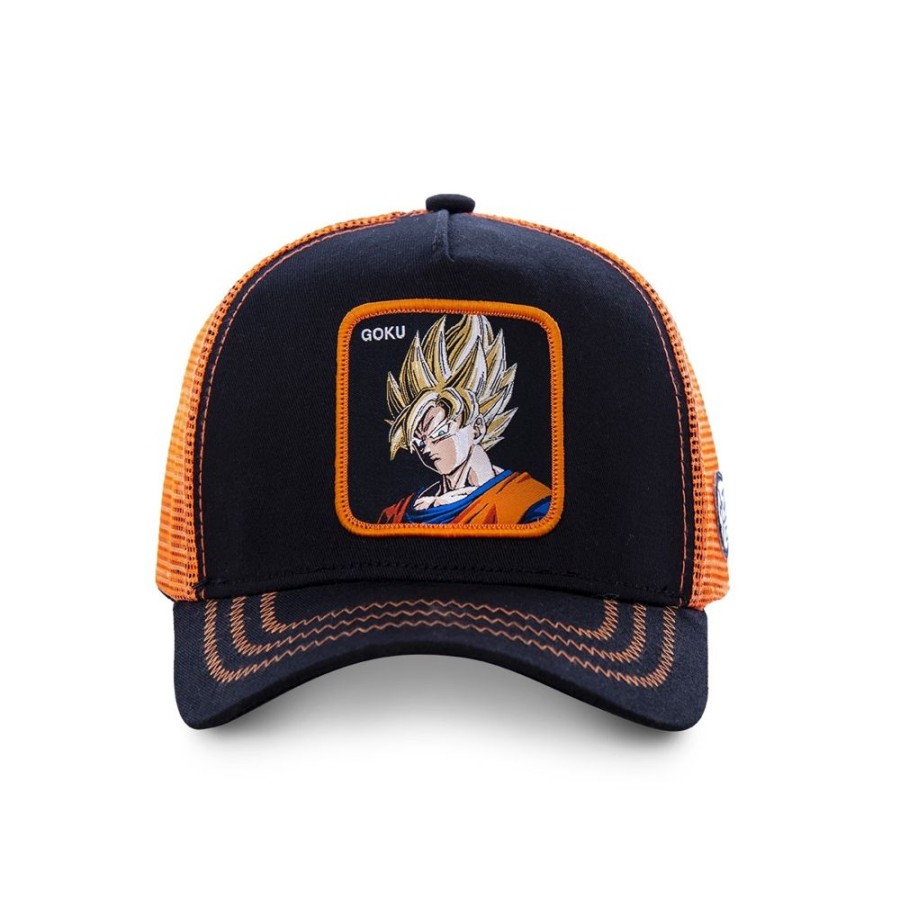 Casquettes CAPSLAB | Casquette Trucker Dragon Ball Z Goku Snapback Noir Capslab