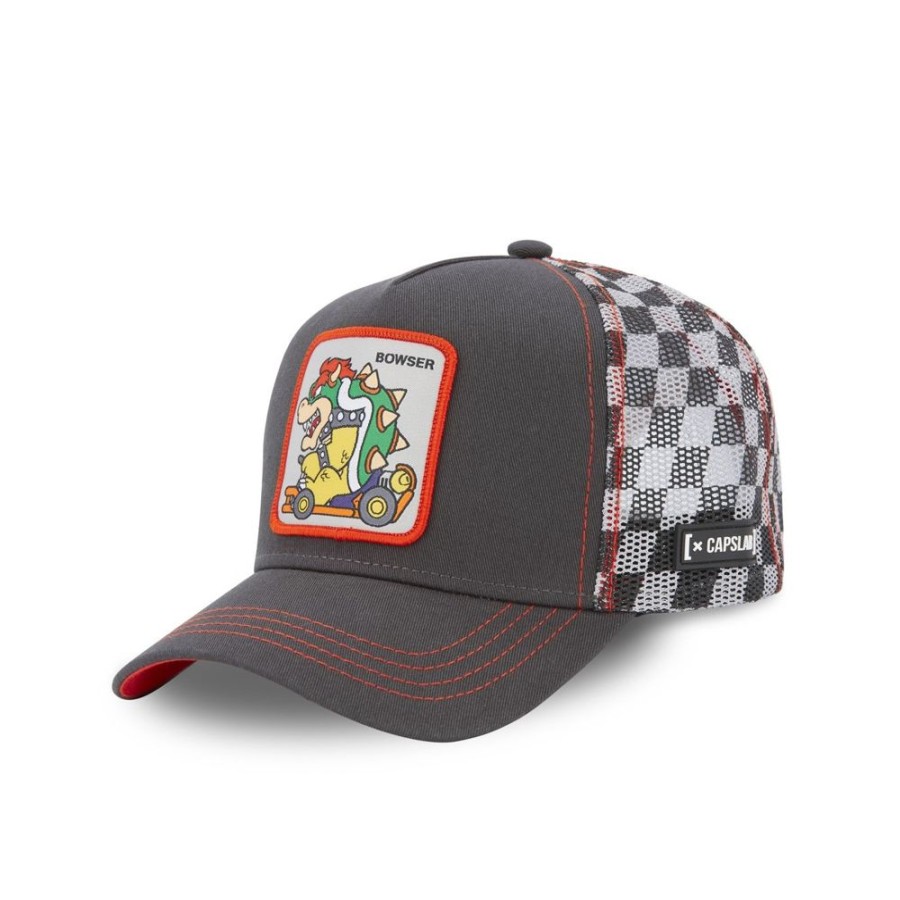 Casquettes CAPSLAB | Casquette Trucker Mario Kart Bowser Snapback Marron Capslab