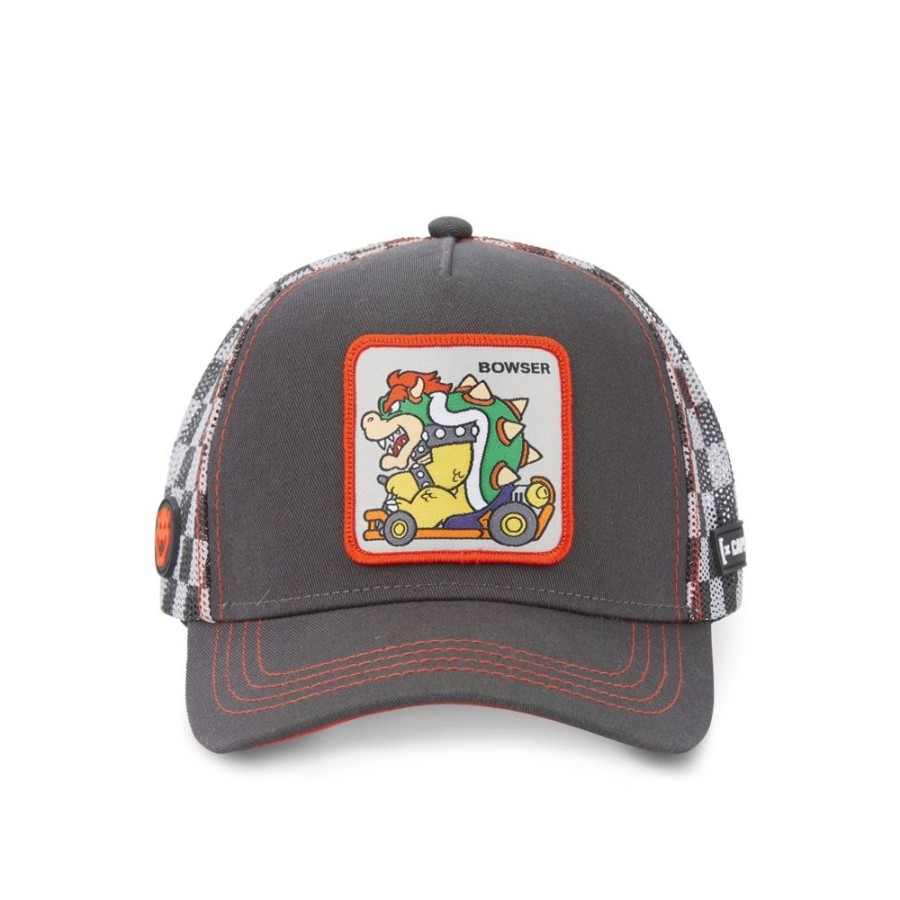 Casquettes CAPSLAB | Casquette Trucker Mario Kart Bowser Snapback Marron Capslab