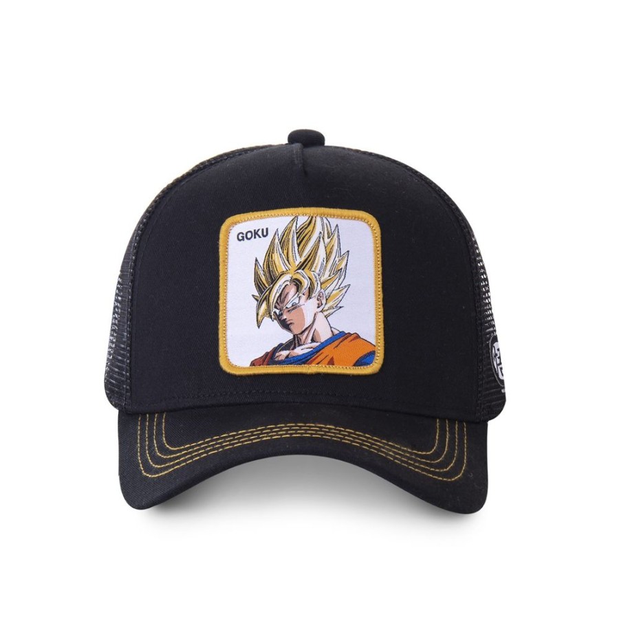 Sac A Dos CAPSLAB | Casquette Filet Capslab Dragon Ball Z Goku Saiyan Noir