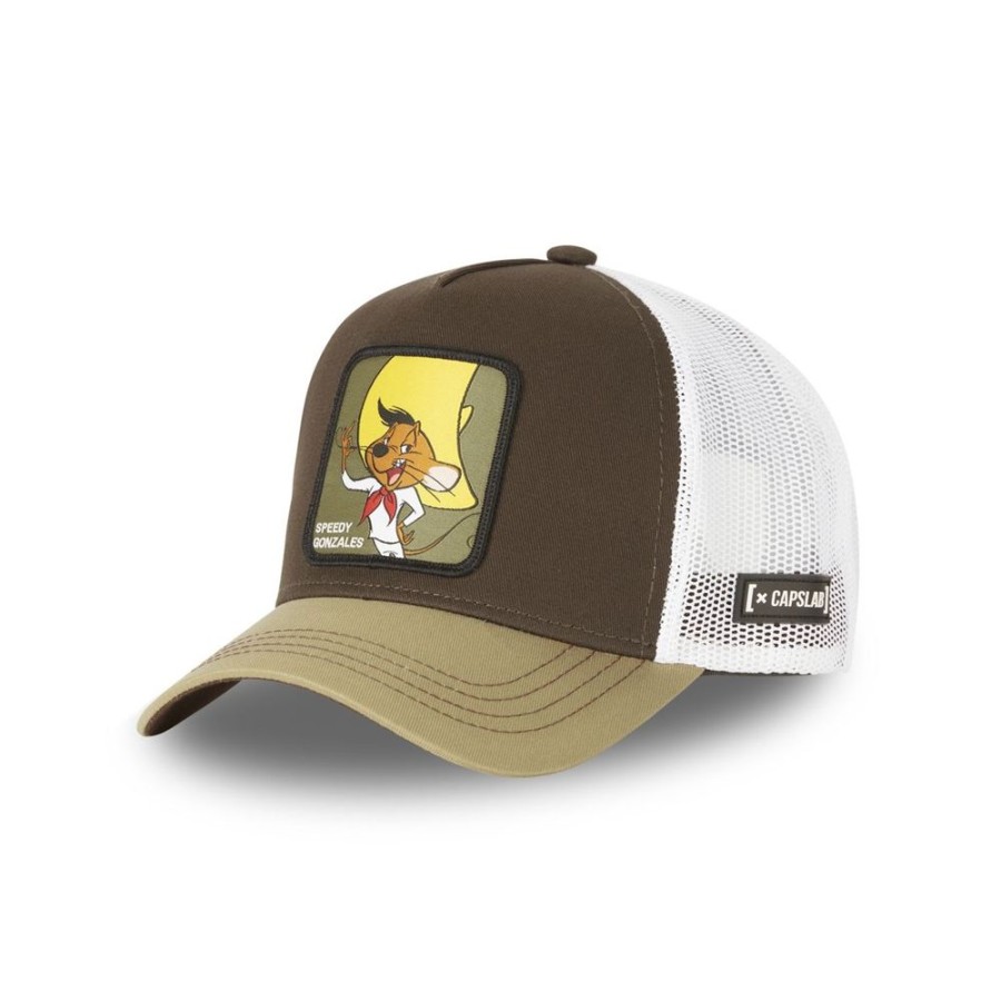 Casquettes CAPSLAB | Casquette Trucker Looney Tunes Snapback Beige Capslab