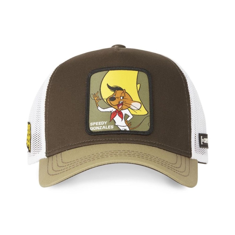 Casquettes CAPSLAB | Casquette Trucker Looney Tunes Snapback Beige Capslab