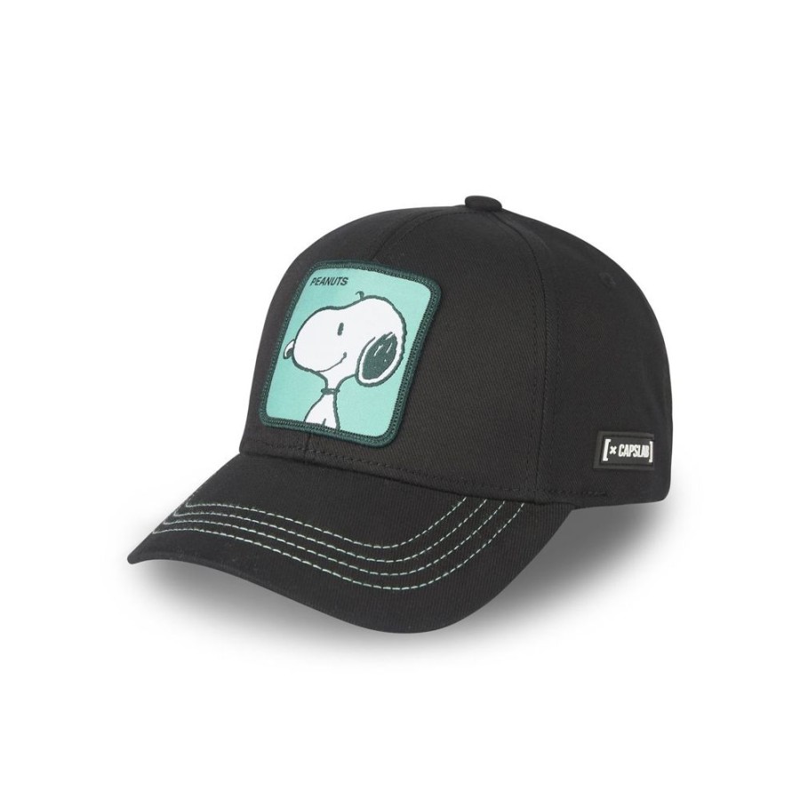 Casquettes CAPSLAB | Casquette Baseball Peanuts Snoopy Snapback Noir Capslab