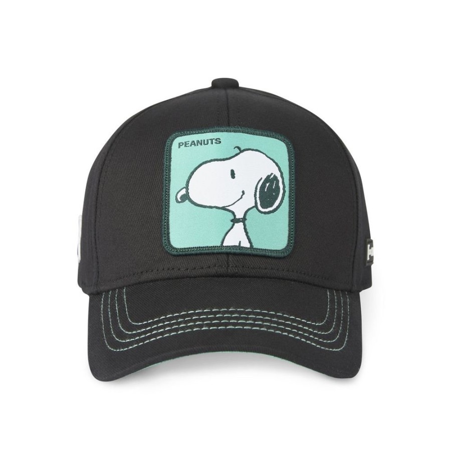 Casquettes CAPSLAB | Casquette Baseball Peanuts Snoopy Snapback Noir Capslab