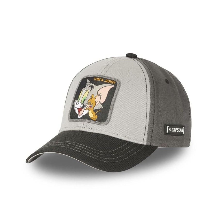 Casquettes CAPSLAB | Casquette Baseball Tom And Jerry Boucle Gris Capslab