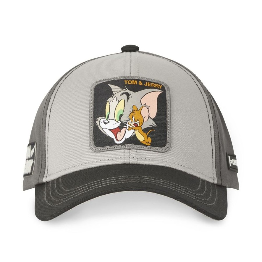 Casquettes CAPSLAB | Casquette Baseball Tom And Jerry Boucle Gris Capslab