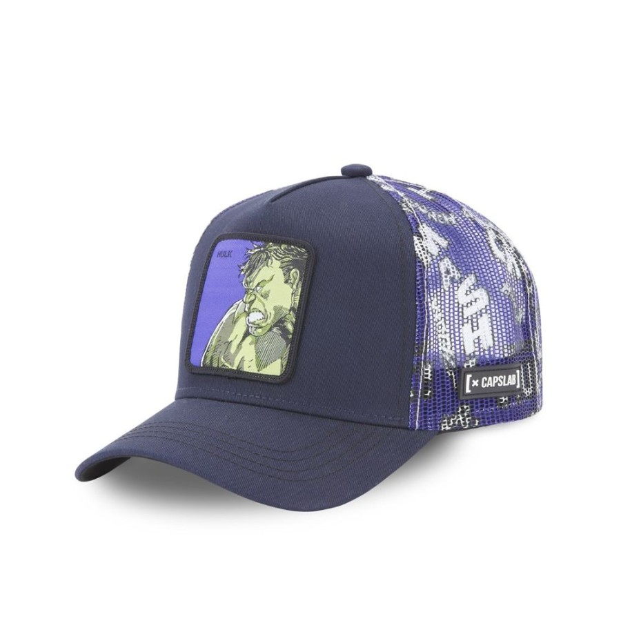 Casquettes CAPSLAB | Casquette Trucker Marvel Hulk Scratch Gris Capslab