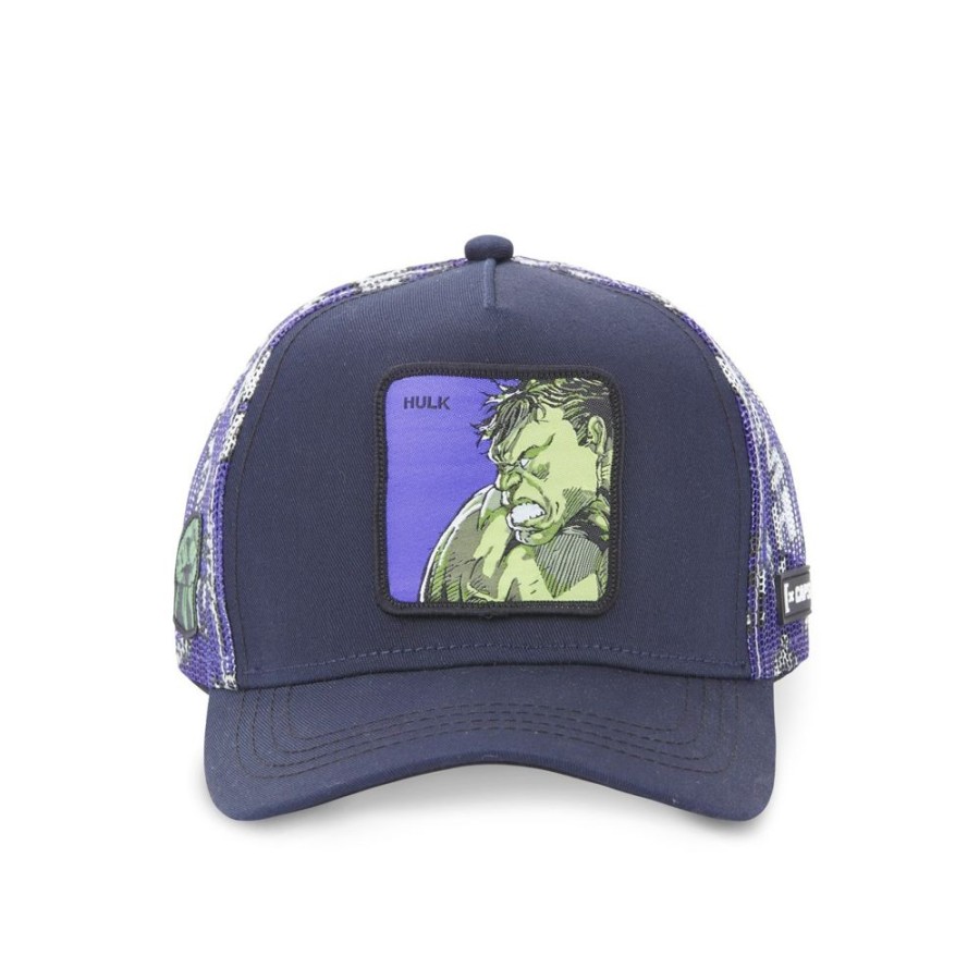 Casquettes CAPSLAB | Casquette Trucker Marvel Hulk Scratch Gris Capslab