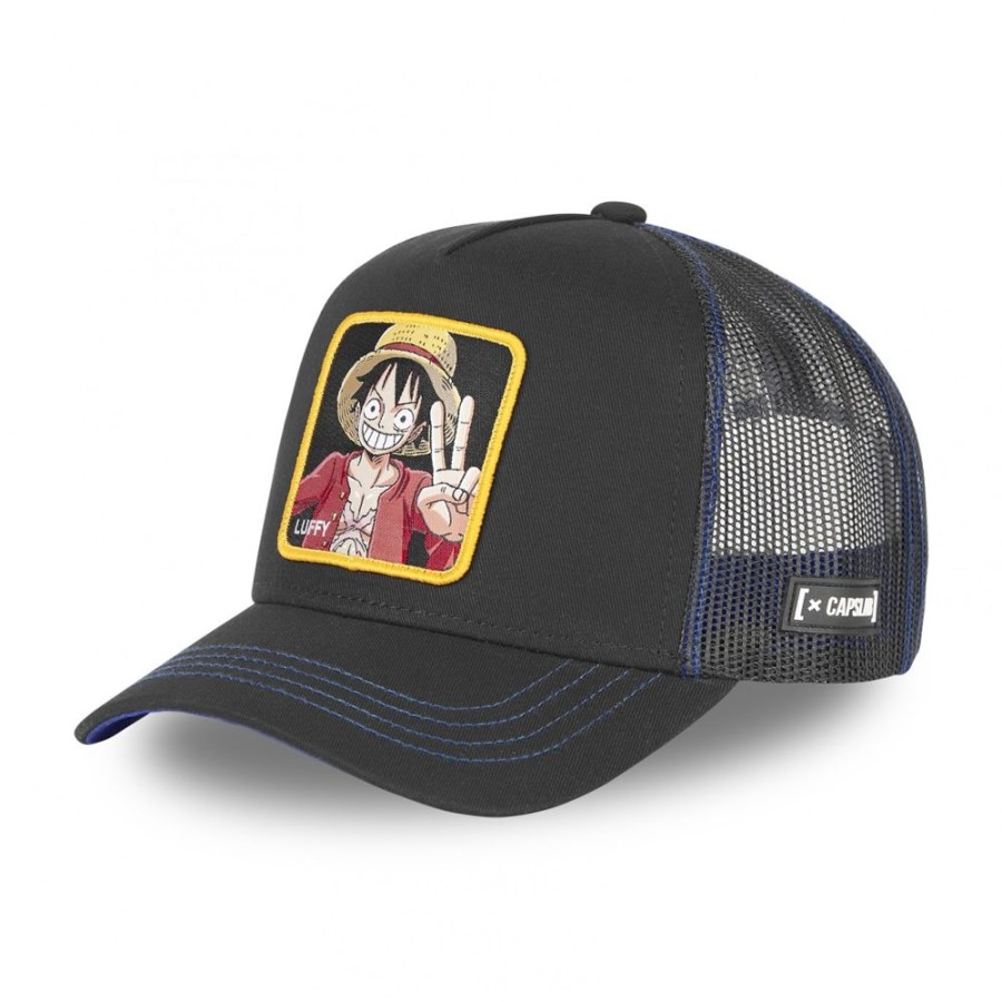 Casquettes CAPSLAB | Casquette Trucker One Piece Luffy Snapback Noir Capslab