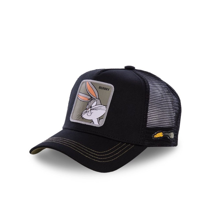 Casquettes CAPSLAB | Casquette Trucker Looney Tunes Bugs Bunny Snapback Noir Capslab