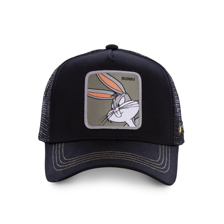 Casquettes CAPSLAB | Casquette Trucker Looney Tunes Bugs Bunny Snapback Noir Capslab