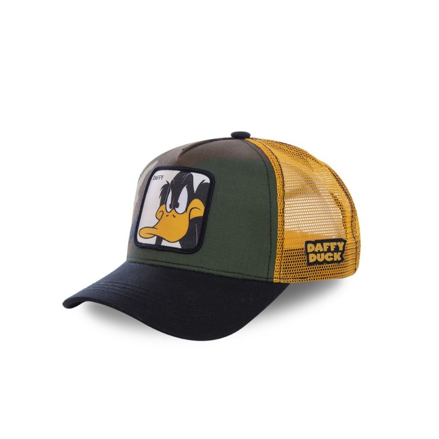 Casquettes CAPSLAB | Casquette Trucker Looney Tunes Daffy Duck Snapback Vert Capslab