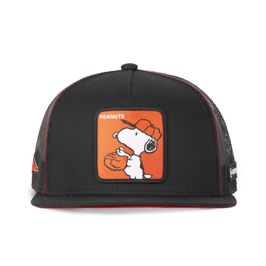 Casquettes CAPSLAB | Casquette Trucker Peanuts Snoopy Snapback Noir Capslab