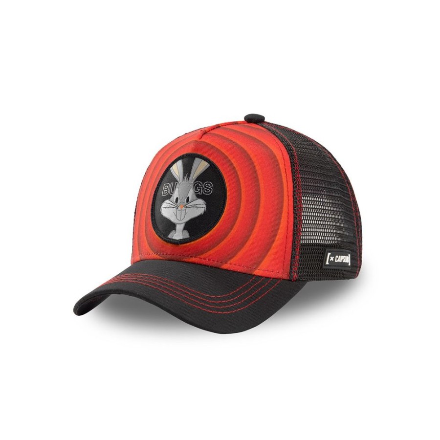 Casquettes CAPSLAB | Casquette Trucker Looney Tunes Bugs Bunny Snapback Rouge Capslab