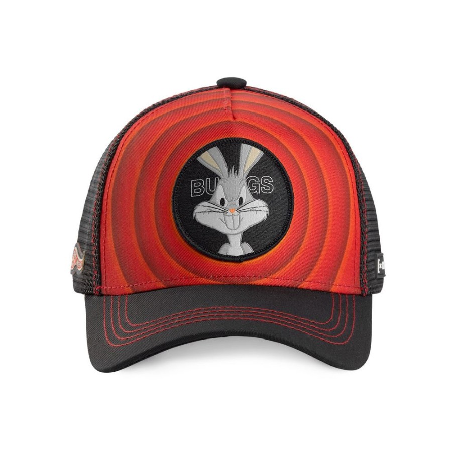 Casquettes CAPSLAB | Casquette Trucker Looney Tunes Bugs Bunny Snapback Rouge Capslab