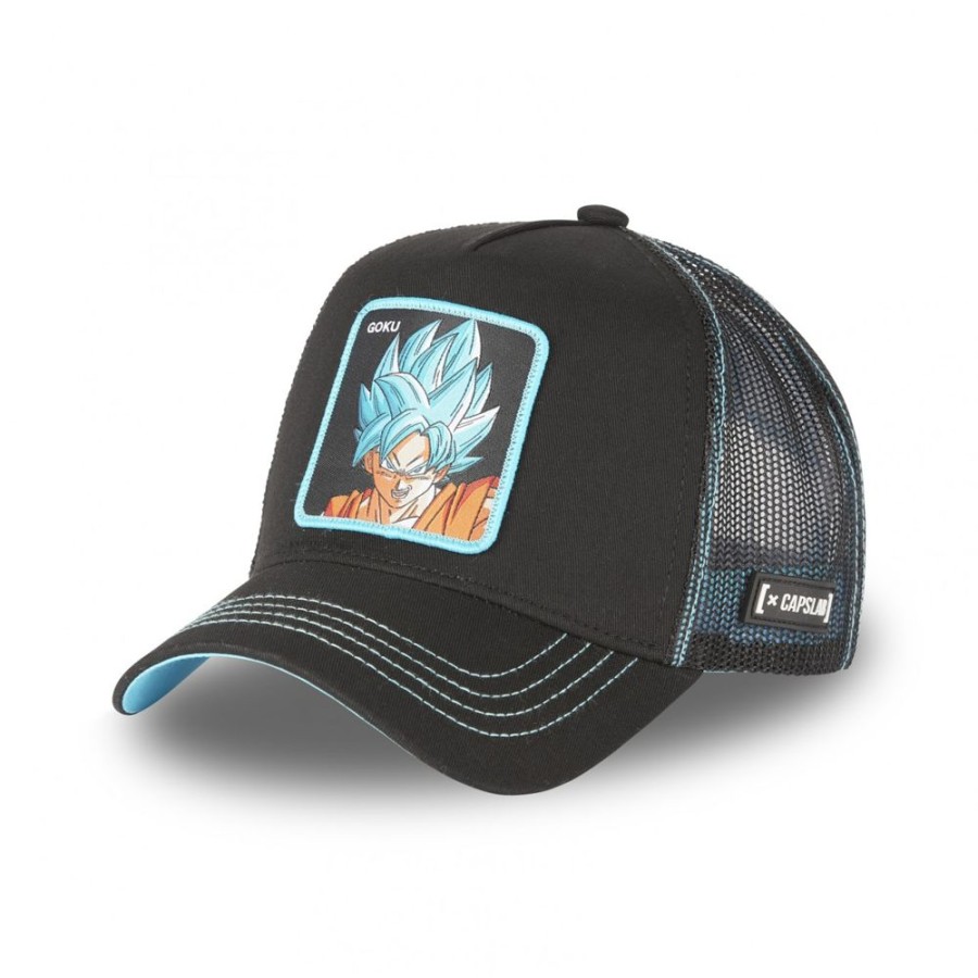 Casquettes CAPSLAB | Casquette Trucker Dragon Ball Super Goku Snapback Noir Capslab