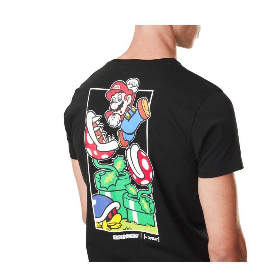 T-Shirts & Sweats CAPSLAB Mario Bros | T-Shirt Super Mario Homme Noir Capslab