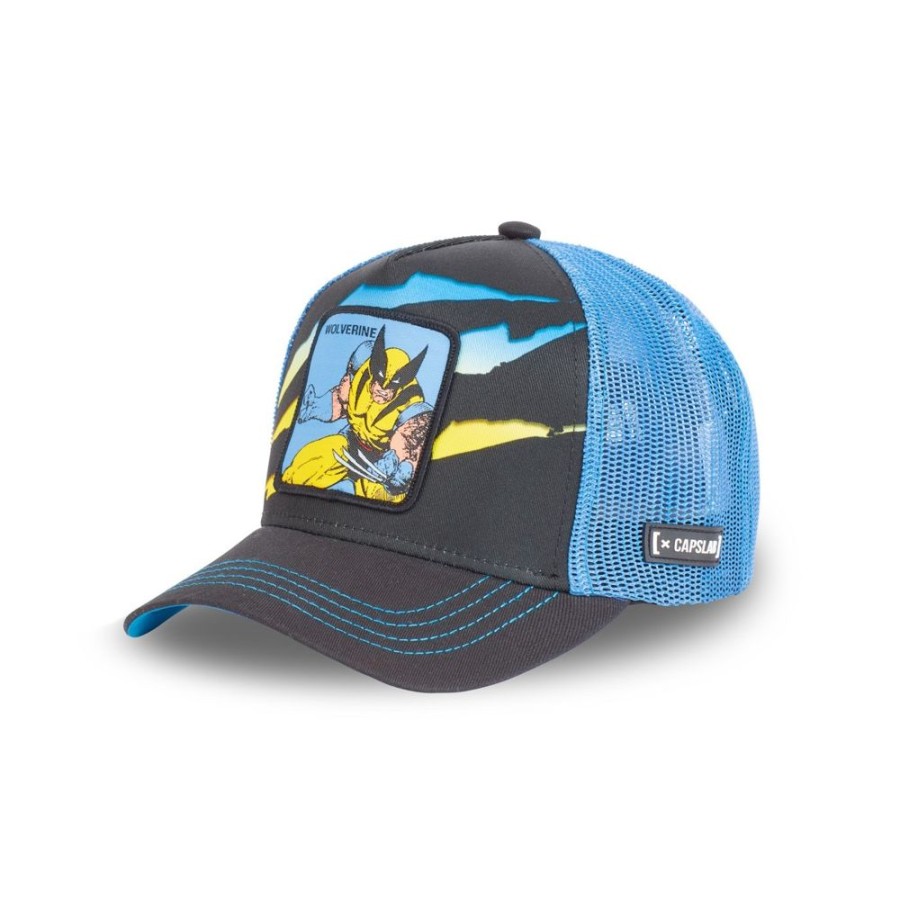 Casquettes CAPSLAB | Casquette Trucker Marvel Wolverine Scratch Bleu Capslab