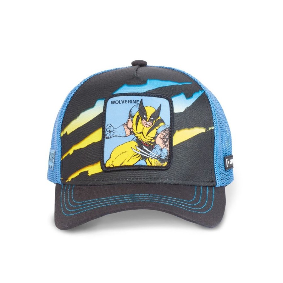 Casquettes CAPSLAB | Casquette Trucker Marvel Wolverine Scratch Bleu Capslab